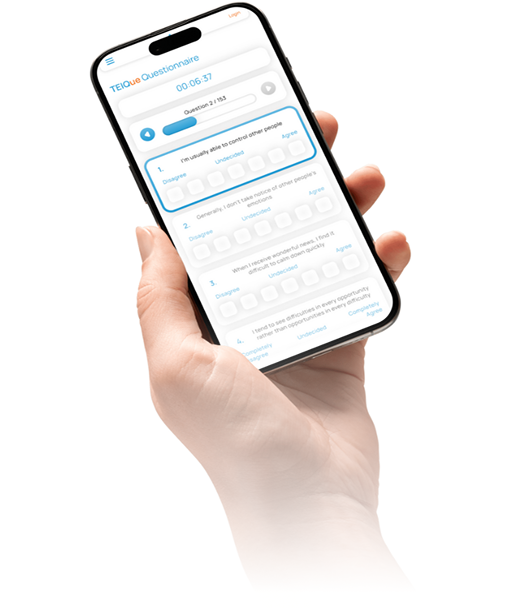The TEIQue questionnaire running on a phone